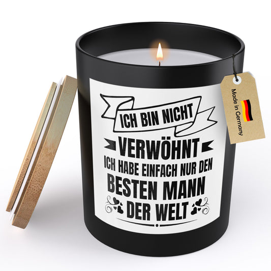 22Feels® Ehefrau Hochzeitstag Geschenk HANDGEMACHTE Sojawachs Duft-Kerze im Glas (ZITRUS, VEGAN)-Spruchkerzen B1K1-22Feels