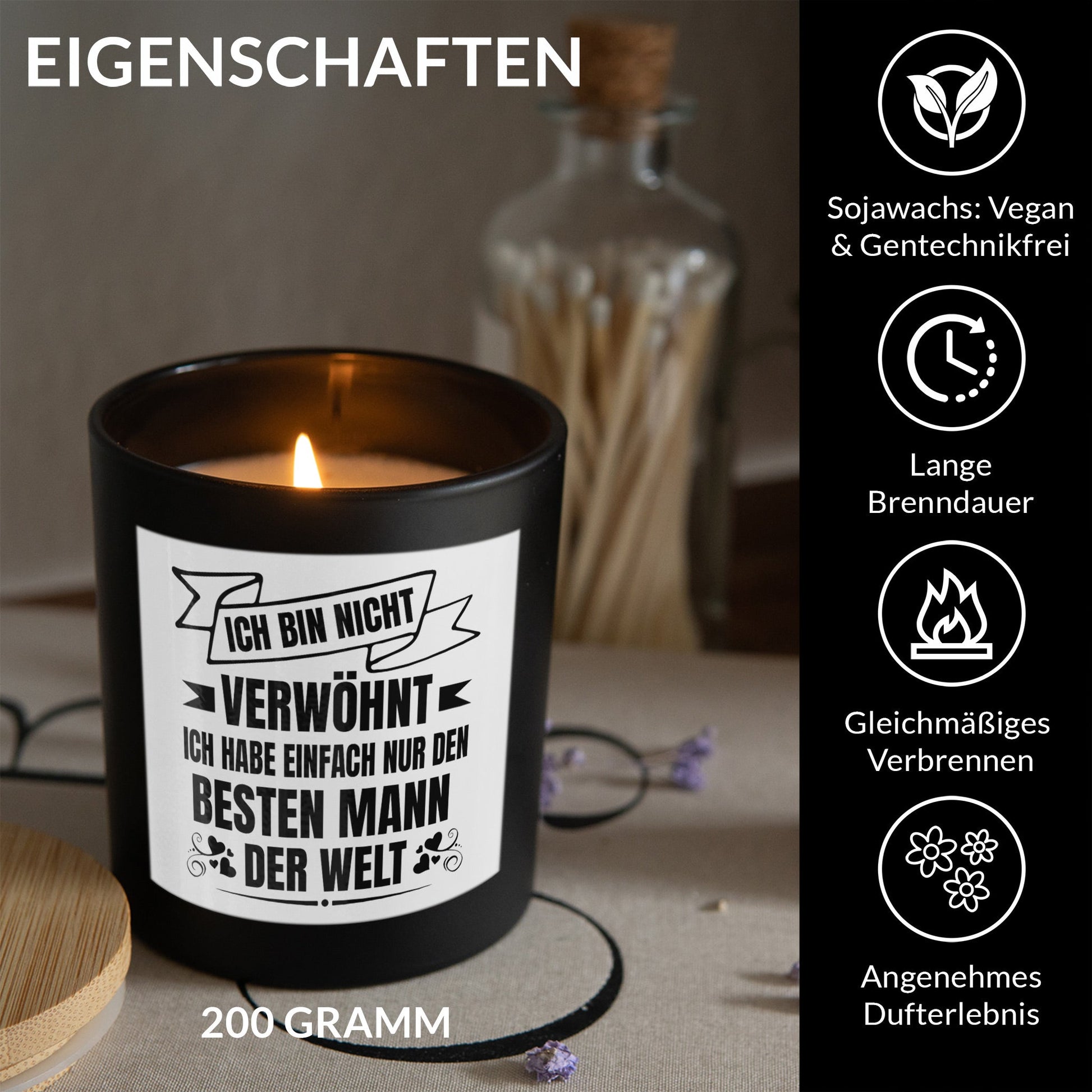 22Feels® Ehefrau Hochzeitstag Geschenk HANDGEMACHTE Sojawachs Duft-Kerze im Glas (ZITRUS, VEGAN)-Spruchkerzen B1K1-22Feels