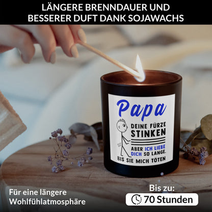 22Feels® Papa Geschenk HANDGEMACHTE Sojawachs Duft-Kerze im Glas (ZITRUS, VEGAN)-Spruchkerzen B1K1-22Feels