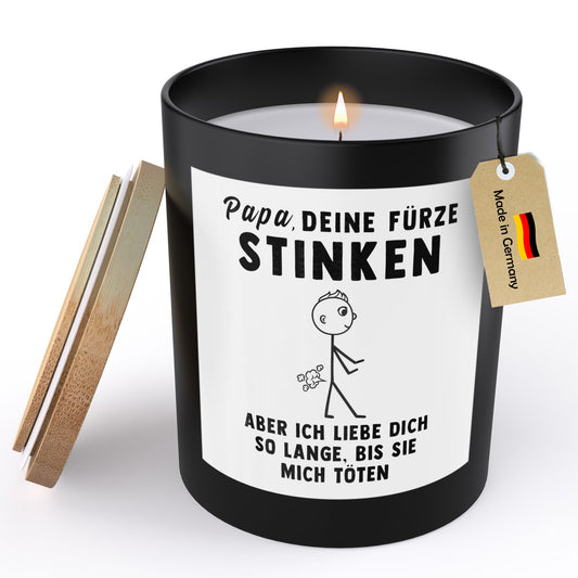 22Feels® Papa Geschenk HANDGEMACHTE Sojawachs Duft-Kerze im Glas (ZITRUS, VEGAN)-Spruchkerzen B1K1-22Feels