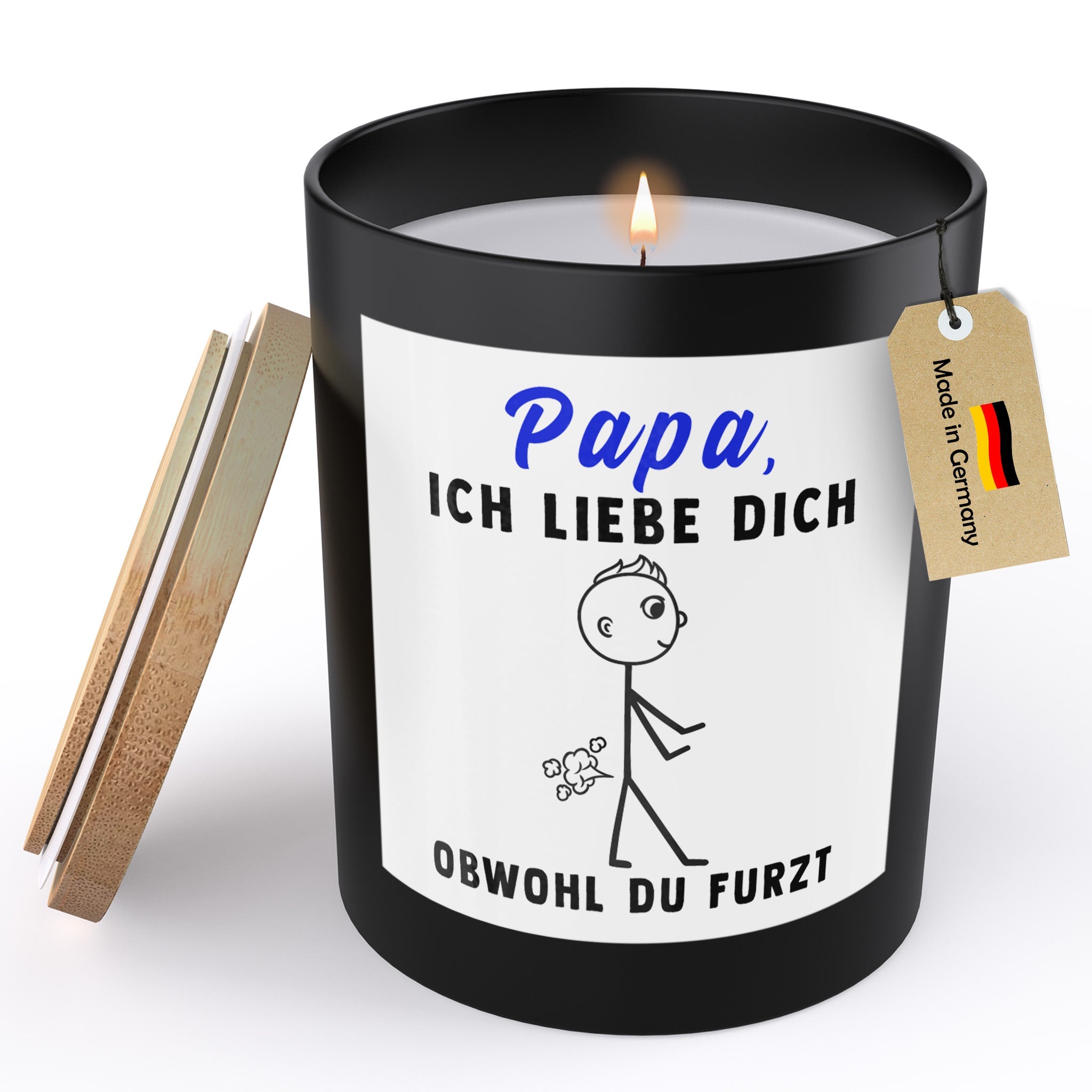 22Feels® Papa Geschenk HANDGEMACHTE Sojawachs Duft-Kerze im Glas (ZITRUS, VEGAN)-Spruchkerzen B1K1-22Feels