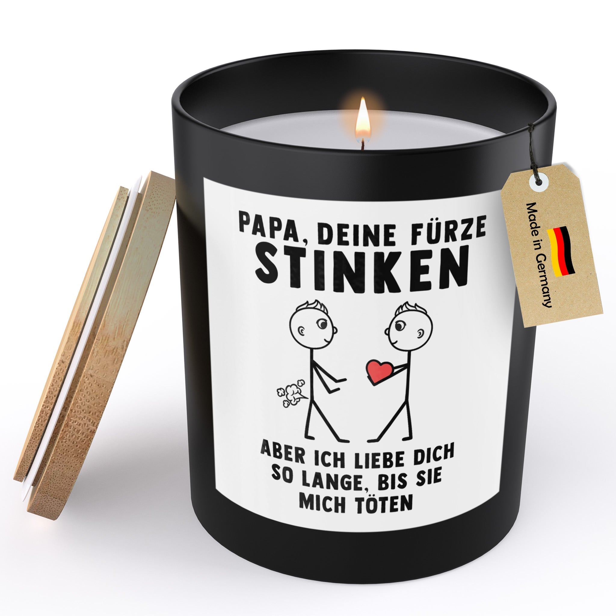 22Feels® Papa Geschenk HANDGEMACHTE Sojawachs Duft-Kerze im Glas (ZITRUS, VEGAN)-Spruchkerzen B1K1-22Feels