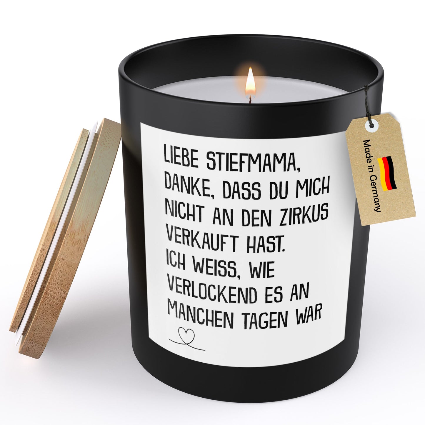 22Feels® Stiefmama Geschenk HANDGEMACHTE Sojawachs Duft-Kerze im Glas (ZITRUS, VEGAN)-Spruchkerzen B1K1-22Feels