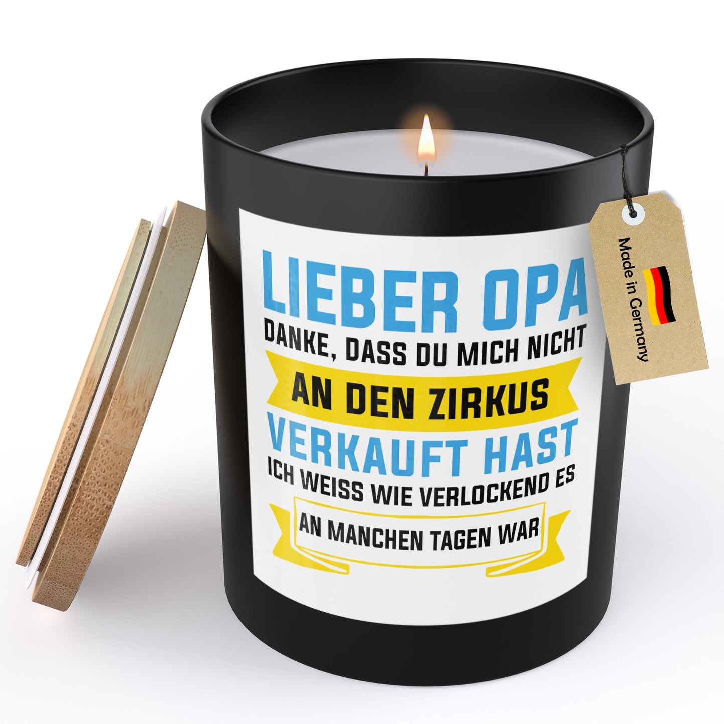 22Feels® Opa Geschenk HANDGEMACHTE Sojawachs Duft-Kerze im Glas (ZITRUS, VEGAN)-Spruchkerzen B1K1-22Feels