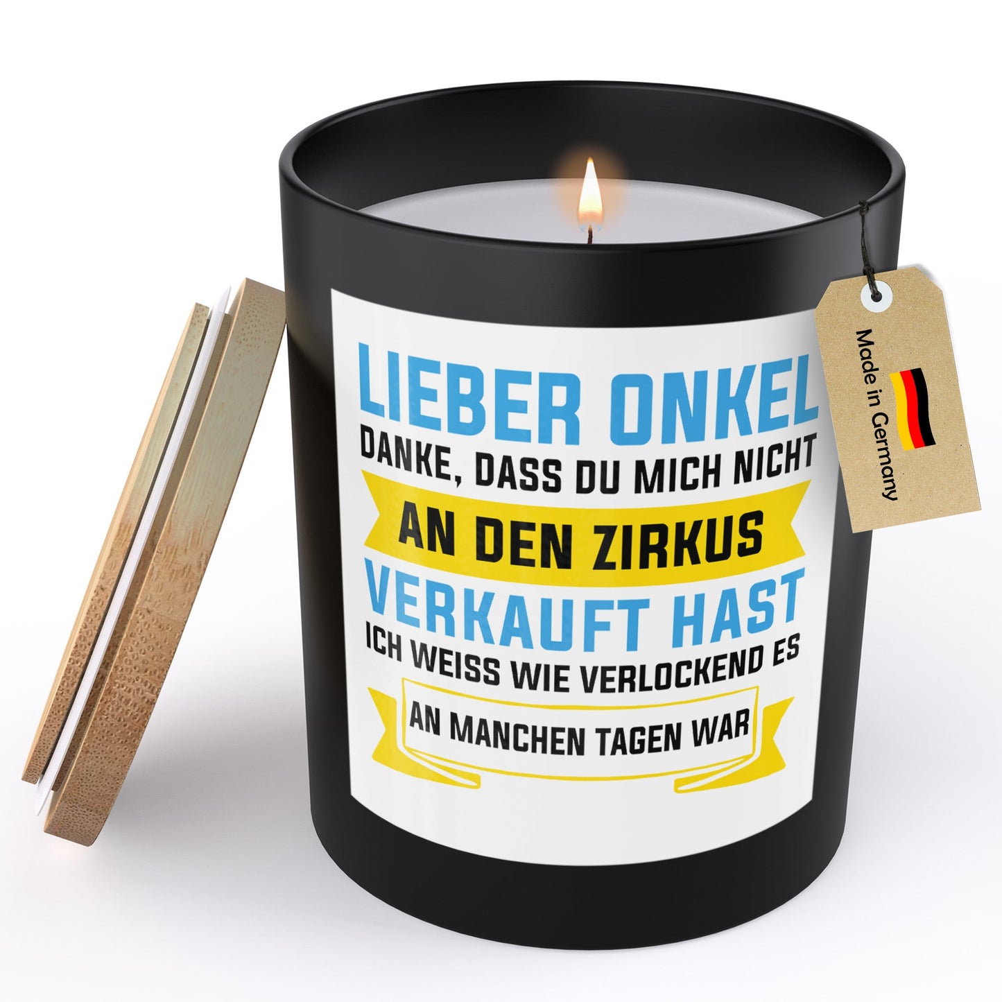 22Feels® Onkel Geschenk HANDGEMACHTE Sojawachs Duft-Kerze im Glas (ZITRUS, VEGAN)-Spruchkerzen B1K1-22Feels