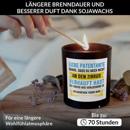 22Feels® Patentante Geschenk HANDGEMACHTE Sojawachs Duft-Kerze im Glas (ZITRUS, VEGAN)-Spruchkerzen B1K1-22Feels
