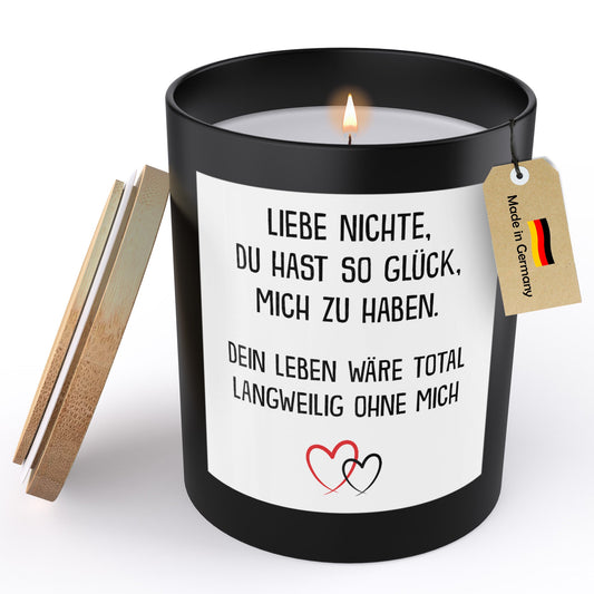 22Feels® Nichte Geschenk HANDGEMACHTE Sojawachs Duft-Kerze im Glas (ZITRUS, VEGAN)-Spruchkerzen B1K1-22Feels