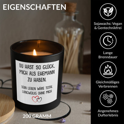 22Feels® Ehefrau Hochzeitstag Geschenk HANDGEMACHTE Sojawachs Duft-Kerze im Glas (ZITRUS, VEGAN)-Spruchkerzen B1K1-22Feels