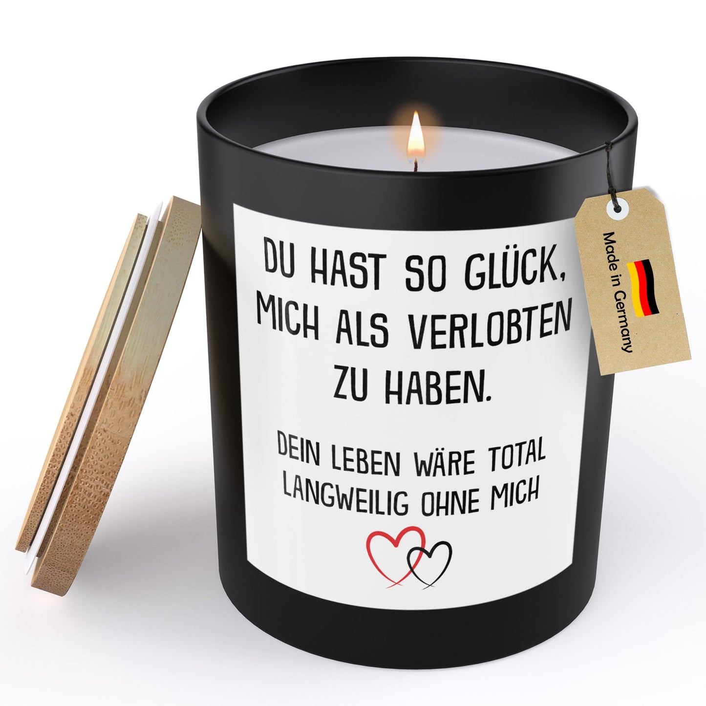 22Feels® Verlobung Frauen Geschenk HANDGEMACHTE Sojawachs Duft-Kerze im Glas (ZITRUS, VEGAN)-Spruchkerzen B1K1-22Feels