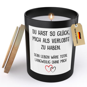 22Feels® Verlobung Männer Geschenk HANDGEMACHTE Sojawachs Duft-Kerze im Glas (ZITRUS, VEGAN)-Spruchkerzen B1K1-22Feels