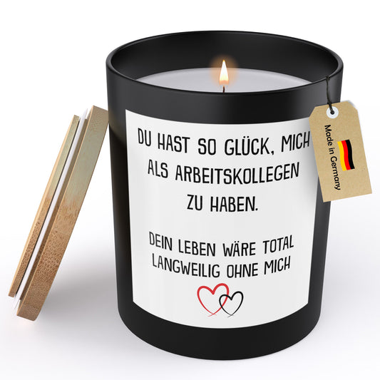 22Feels® Arbeitskollegin Geschenk HANDGEMACHTE Sojawachs Duft-Kerze im Glas (ZITRUS, VEGAN)-Spruchkerzen B1K1-22Feels