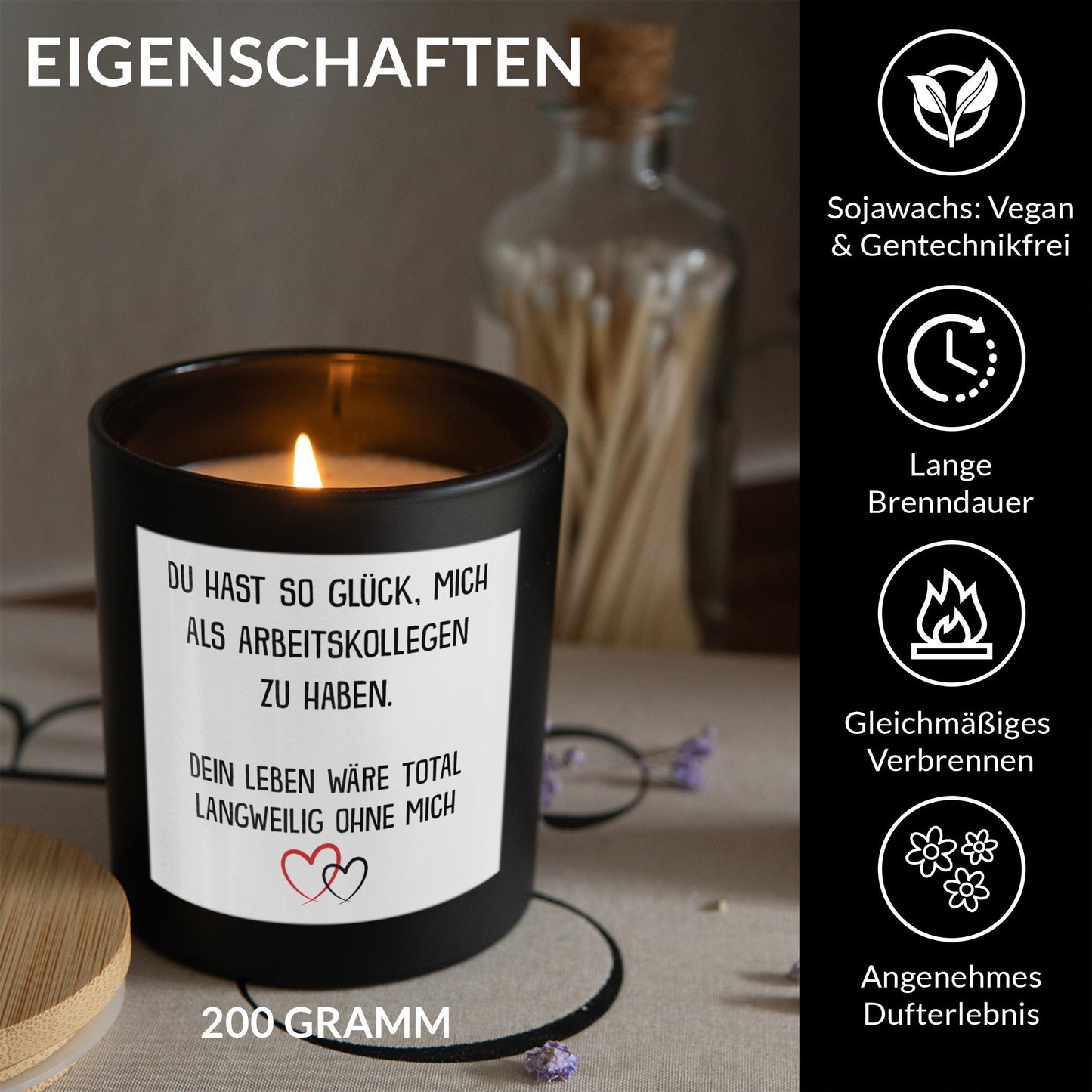 22Feels® Arbeitskollegin Geschenk HANDGEMACHTE Sojawachs Duft-Kerze im Glas (ZITRUS, VEGAN)-Spruchkerzen B1K1-22Feels