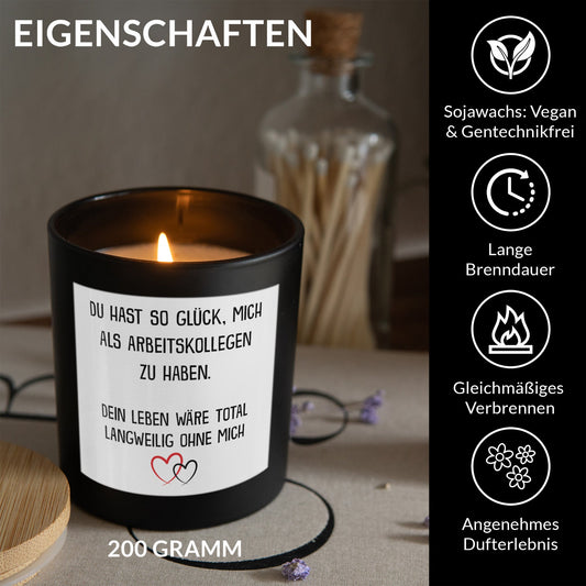 22Feels® Arbeitskollegin Geschenk HANDGEMACHTE Sojawachs Duft-Kerze im Glas (ZITRUS, VEGAN)-Spruchkerzen B1K1-22Feels