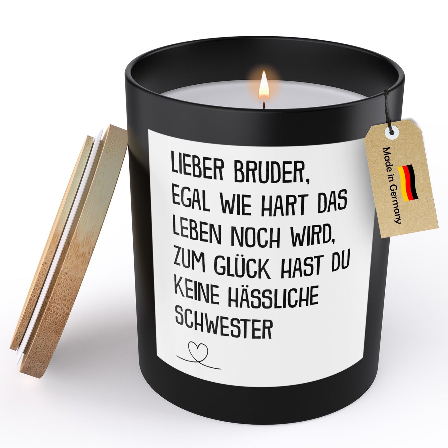 22Feels® Bruder Geschenk HANDGEMACHTE Sojawachs Duft-Kerze im Glas (ZITRUS, VEGAN)-Spruchkerzen B1K1-22Feels
