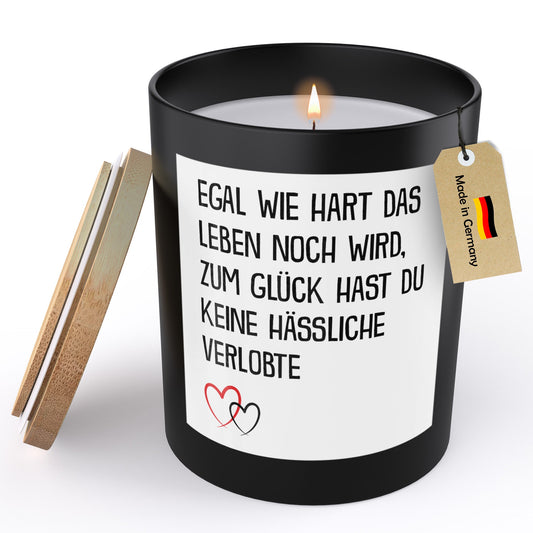 22Feels® Verlobung Männer Geschenk HANDGEMACHTE Sojawachs Duft-Kerze im Glas (ZITRUS, VEGAN)-Spruchkerzen B1K1-22Feels