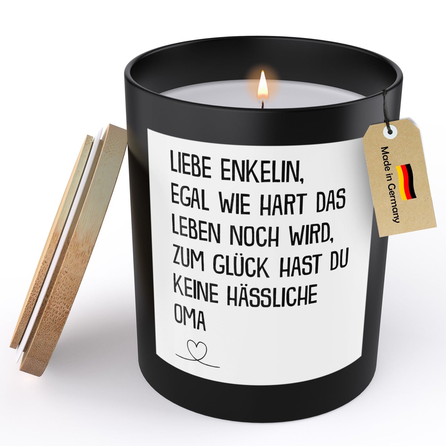 22Feels® Enkelin Geschenk HANDGEMACHTE Sojawachs Duft-Kerze im Glas (ZITRUS, VEGAN)-Spruchkerzen B1K1-22Feels