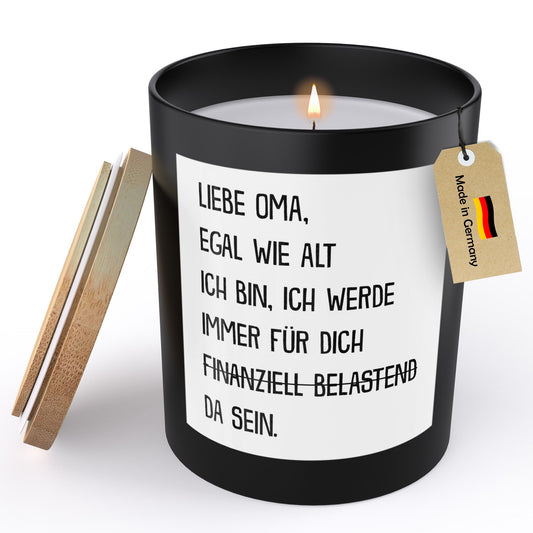 22Feels® Oma Geschenk HANDGEMACHTE Sojawachs Duft-Kerze im Glas (ZITRUS, VEGAN)-Spruchkerzen B1K1-22Feels