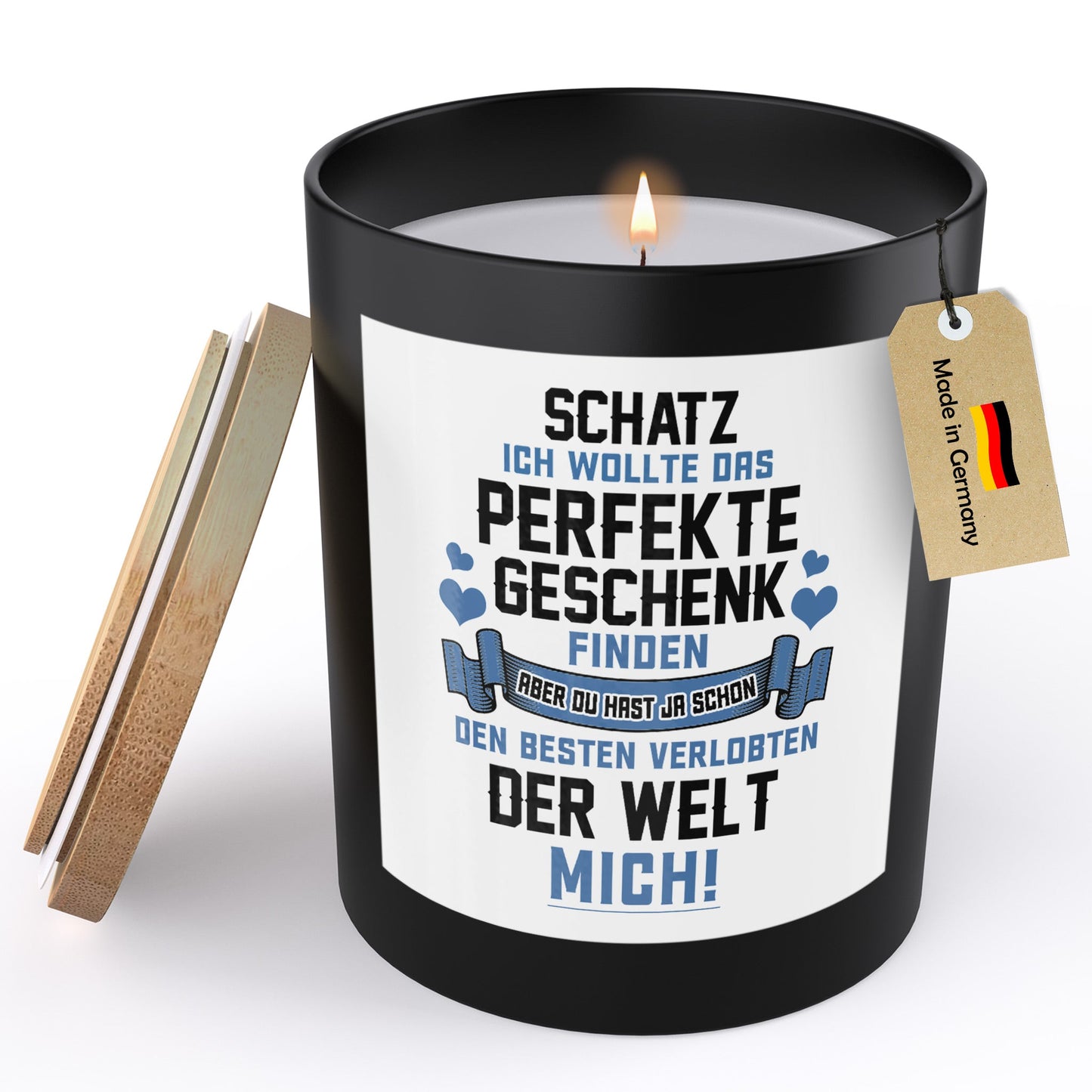 22Feels® Verlobung Frauen Geschenk HANDGEMACHTE Sojawachs Duft-Kerze im Glas (ZITRUS, VEGAN)-Spruchkerzen B1K1-22Feels