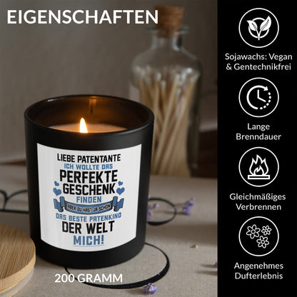 22Feels® Patentante Geschenk HANDGEMACHTE Sojawachs Duft-Kerze im Glas (ZITRUS, VEGAN)-Spruchkerzen B1K1-22Feels