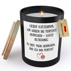 22Feels® Katzenpapa Geschenk HANDGEMACHTE Sojawachs Duft-Kerze im Glas (ZITRUS, VEGAN)-Spruchkerzen B1K1-22Feels