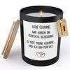 22Feels® Cousine Geschenk HANDGEMACHTE Sojawachs Duft-Kerze im Glas (ZITRUS, VEGAN)-Spruchkerzen B1K1-22Feels