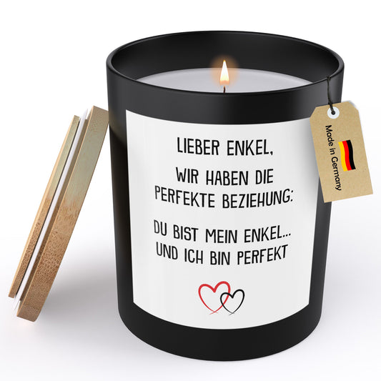 22Feels® Enkel Geschenk HANDGEMACHTE Sojawachs Duft-Kerze im Glas (ZITRUS, VEGAN)-Spruchkerzen B1K1-22Feels
