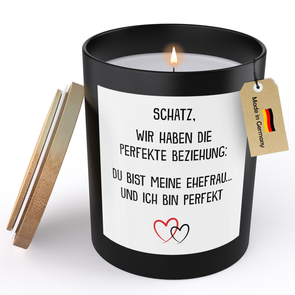22Feels® Ehefrau Hochzeitstag Geschenk HANDGEMACHTE Sojawachs Duft-Kerze im Glas (ZITRUS, VEGAN)-Spruchkerzen B1K1-22Feels