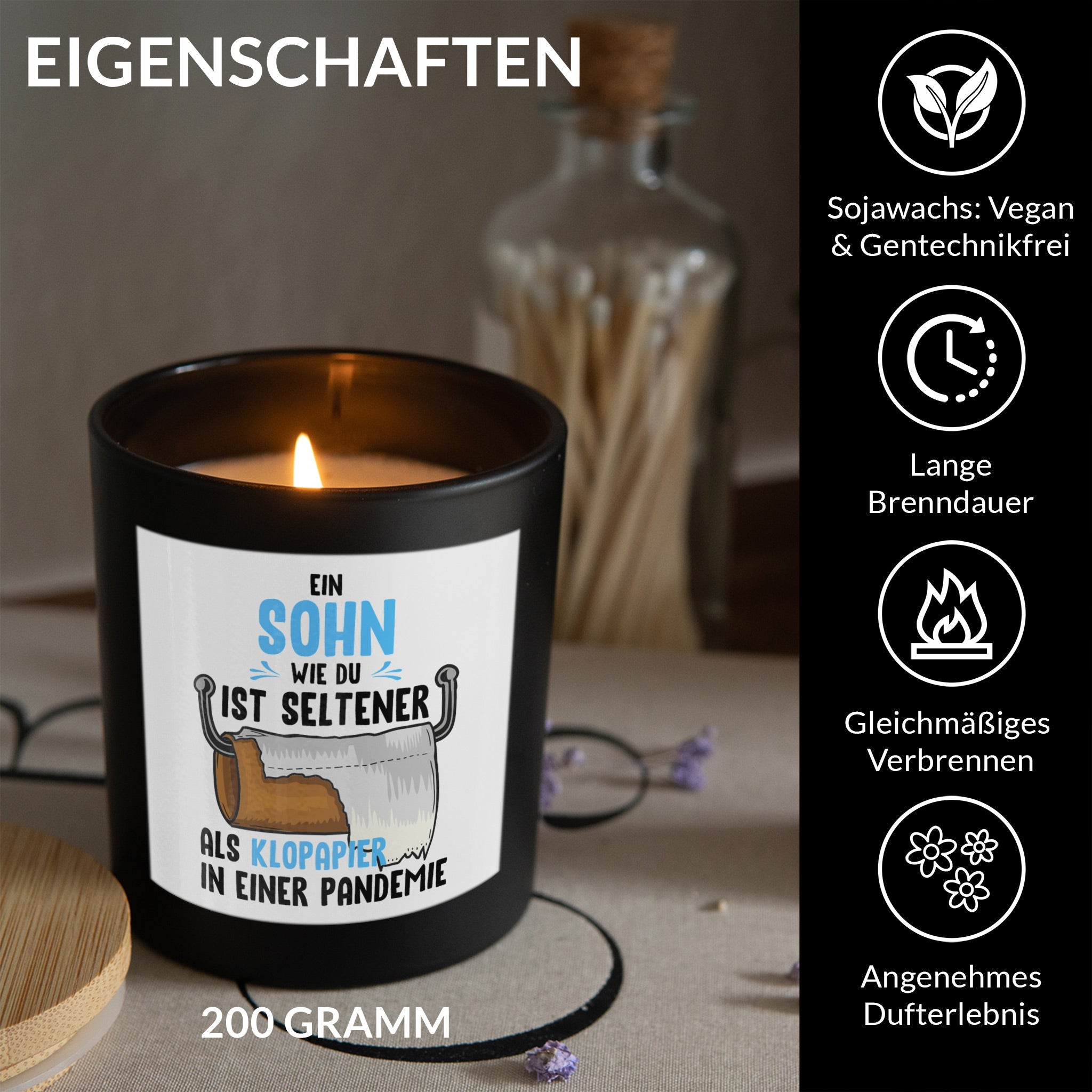 22Feels® Sohn Geschenk HANDGEMACHTE Sojawachs Duft-Kerze im Glas (ZITRUS, VEGAN)-Spruchkerzen B1K1-22Feels