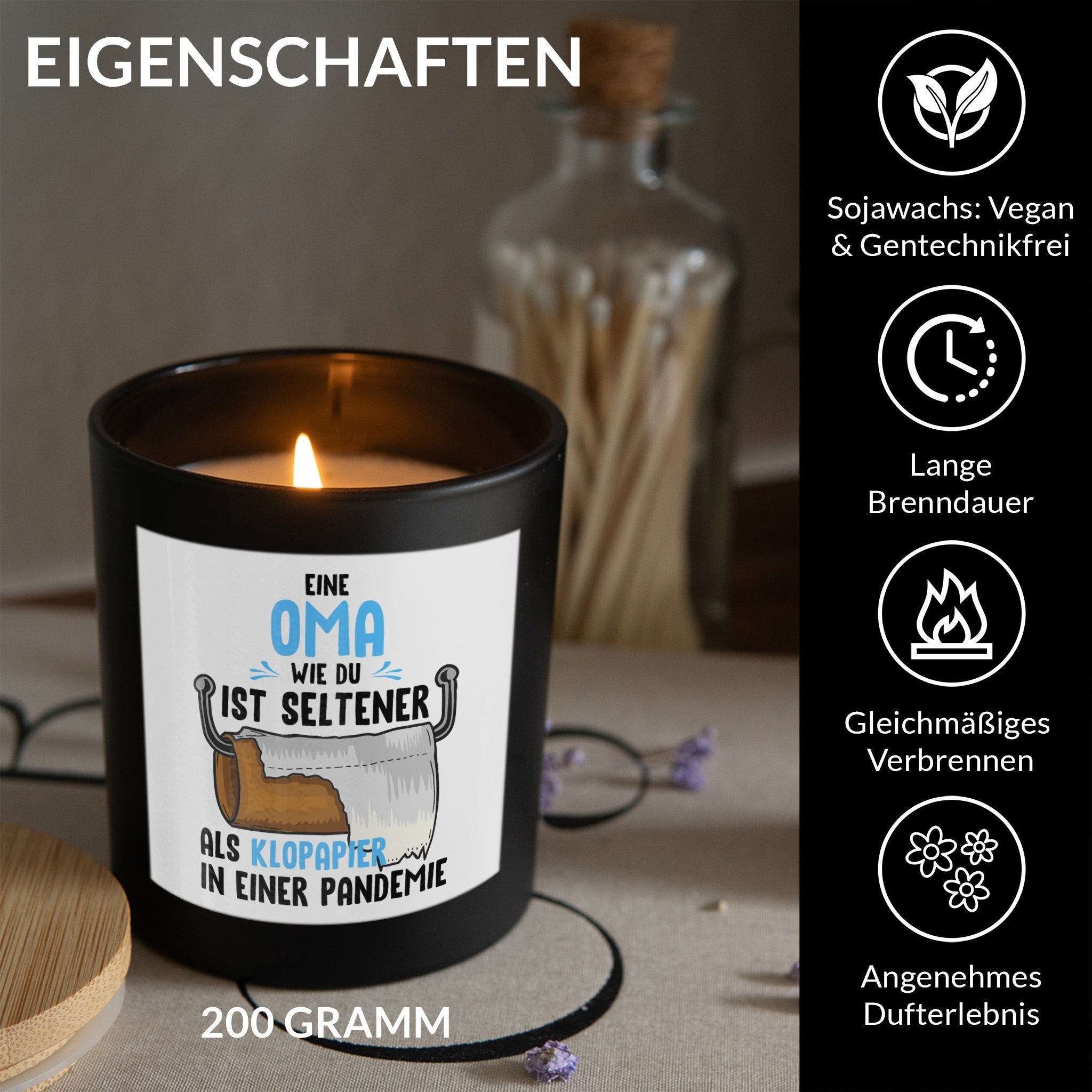 22Feels® Oma Geschenk HANDGEMACHTE Sojawachs Duft-Kerze im Glas (ZITRUS, VEGAN)-Spruchkerzen B1K1-22Feels