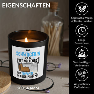22Feels® Schwägerin Geschenk HANDGEMACHTE Sojawachs Duft-Kerze im Glas (ZITRUS, VEGAN)-Spruchkerzen B1K1-22Feels