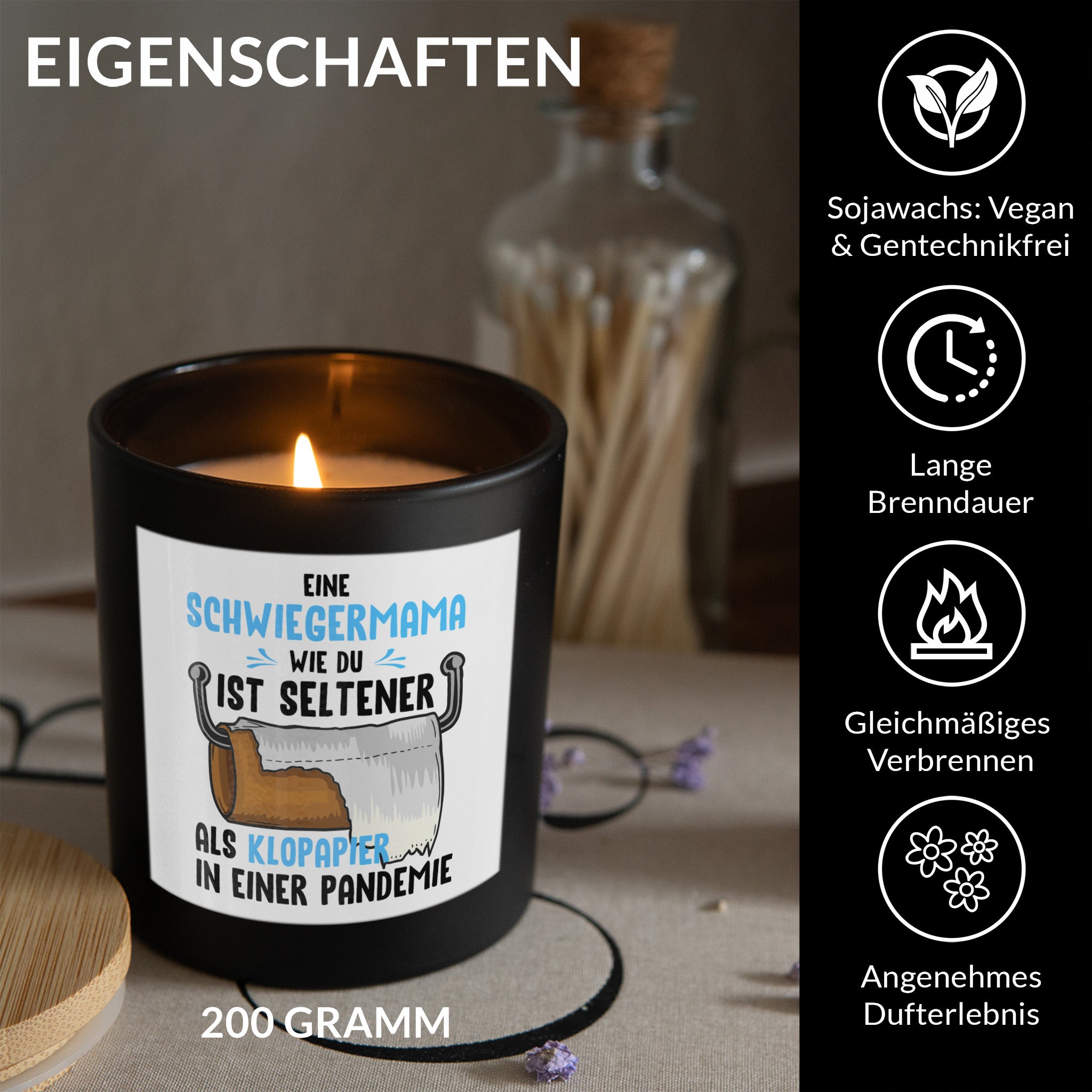 22Feels® Schwiegermutter Geschenk HANDGEMACHTE Sojawachs Duft-Kerze im Glas (ZITRUS, VEGAN)-Spruchkerzen B1K1-22Feels