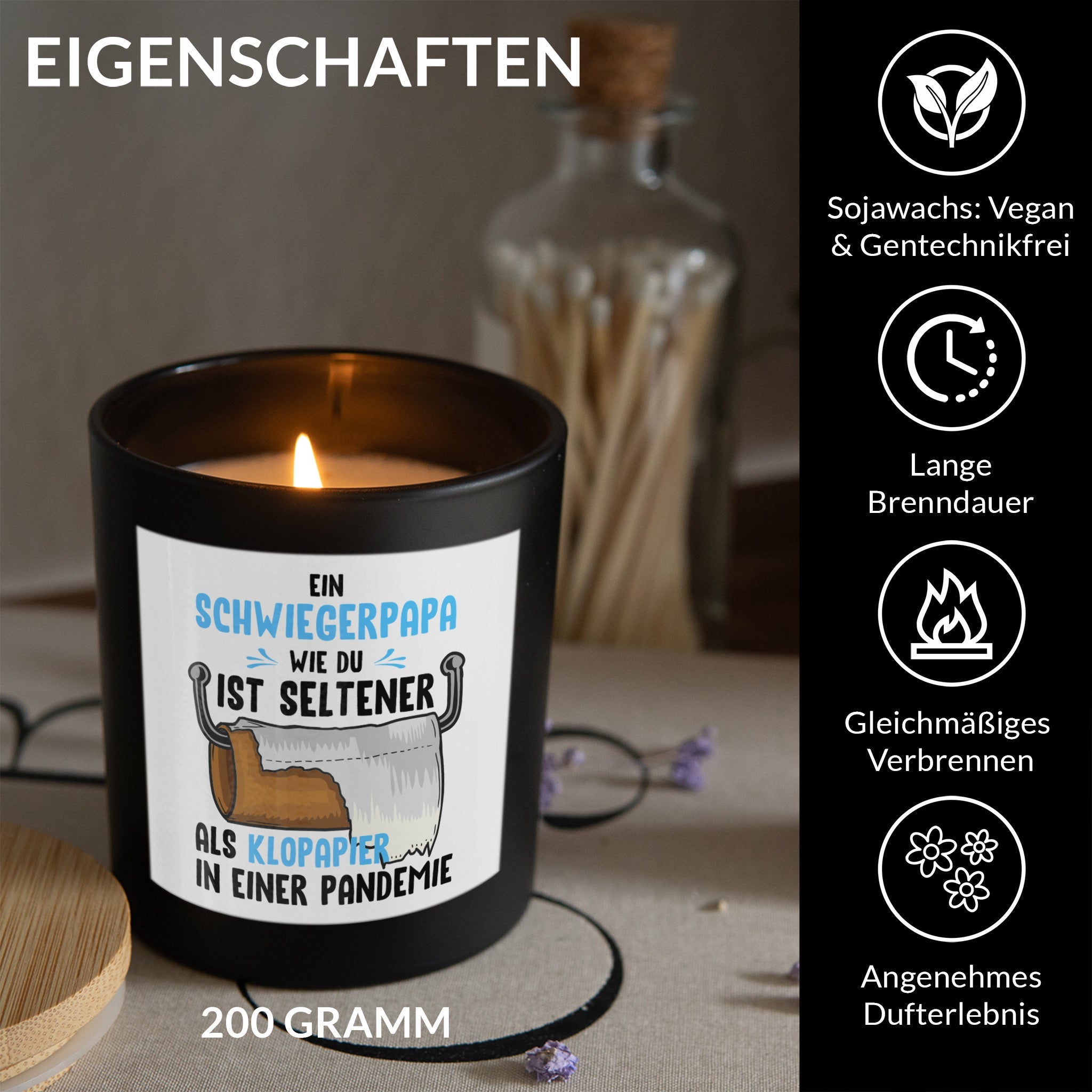22Feels® Schwiegervater Geschenk HANDGEMACHTE Sojawachs Duft-Kerze im Glas (ZITRUS, VEGAN)-Spruchkerzen B1K1-22Feels