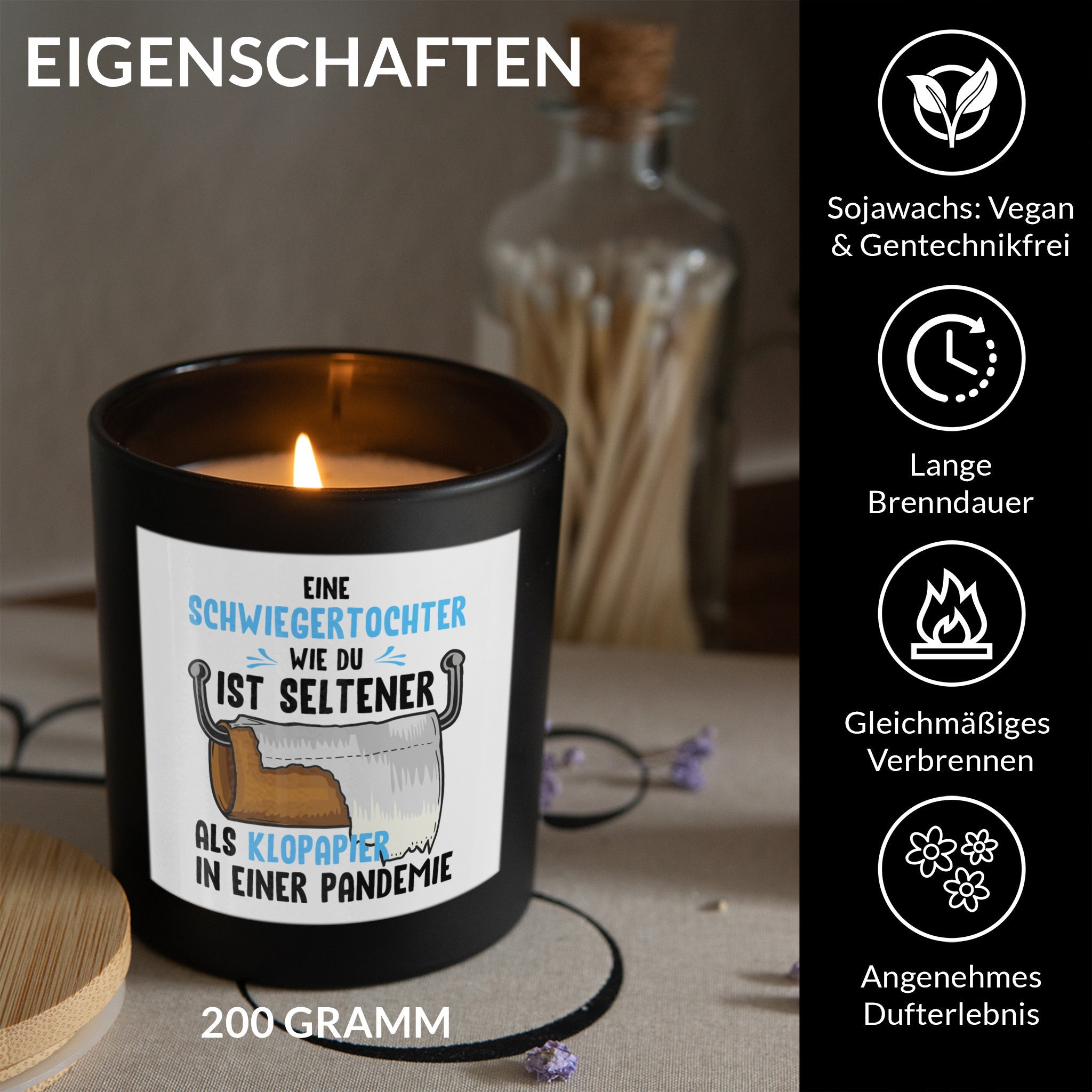 22Feels® Schwiegertochter Geschenk HANDGEMACHTE Sojawachs Duft-Kerze im Glas (ZITRUS, VEGAN)-Spruchkerzen B1K1-22Feels