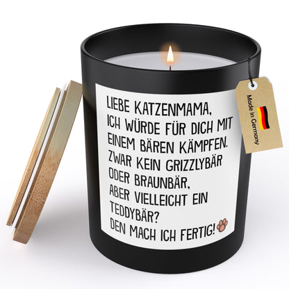 22Feels® Katzenmama Geschenk HANDGEMACHTE Sojawachs Duft-Kerze im Glas (ZITRUS, VEGAN)-Spruchkerzen B1K1-22Feels