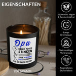 22Feels® Opa Geschenk HANDGEMACHTE Sojawachs Duft-Kerze im Glas (ZITRUS, VEGAN)-Spruchkerzen B1K1-22Feels