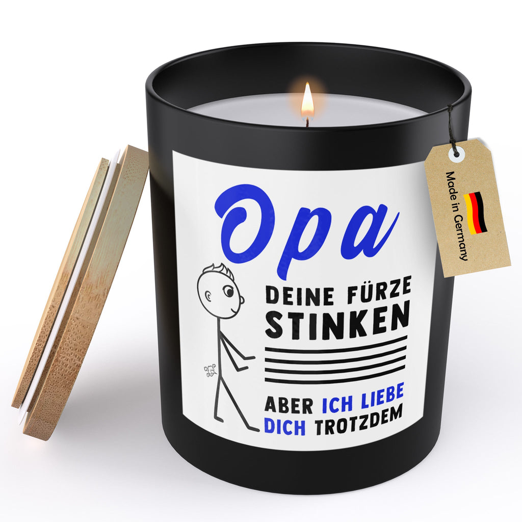 22Feels® Opa Geschenk HANDGEMACHTE Sojawachs Duft-Kerze im Glas (ZITRUS, VEGAN)-Spruchkerzen B1K1-22Feels