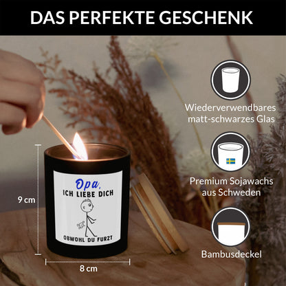 22Feels® Opa Geschenk HANDGEMACHTE Sojawachs Duft-Kerze im Glas (ZITRUS, VEGAN)-Spruchkerzen B1K1-22Feels