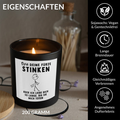 22Feels® Opa Geschenk HANDGEMACHTE Sojawachs Duft-Kerze im Glas (ZITRUS, VEGAN)-Spruchkerzen B1K1-22Feels