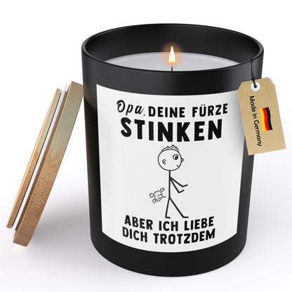 22Feels® Opa Geschenk HANDGEMACHTE Sojawachs Duft-Kerze im Glas (ZITRUS, VEGAN)-Spruchkerzen B1K1-22Feels