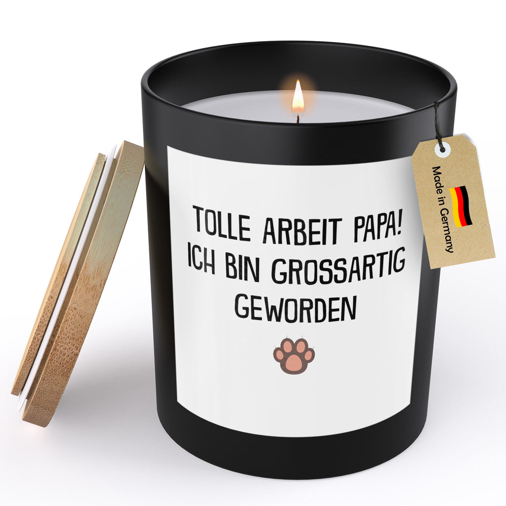 22Feels® Katzenpapa Geschenk HANDGEMACHTE Sojawachs Duft-Kerze im Glas (ZITRUS, VEGAN)-Spruchkerzen B1K1-22Feels