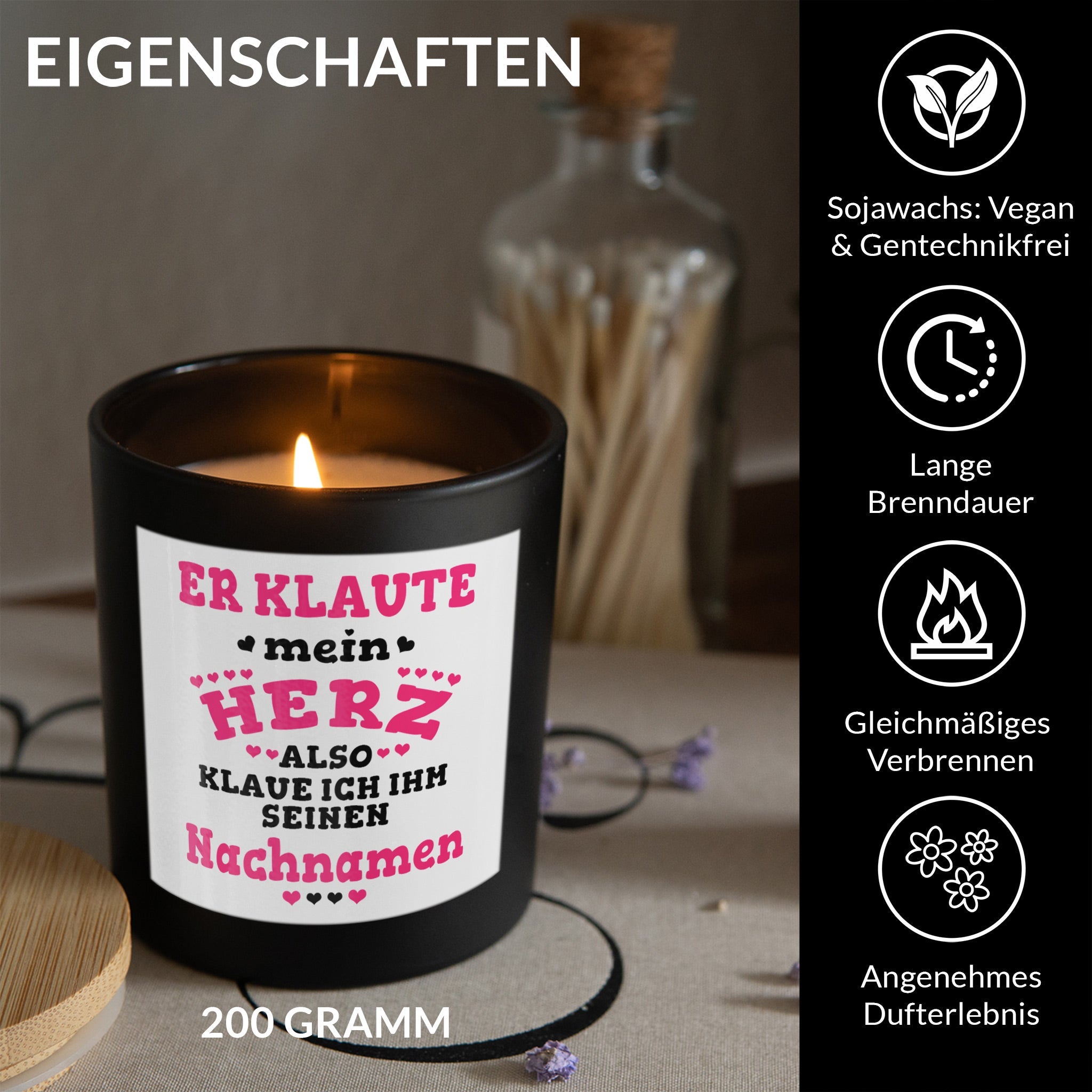 22Feels® Verlobung Frauen Geschenk HANDGEMACHTE Sojawachs Duft-Kerze im Glas (ZITRUS, VEGAN)-Spruchkerzen B1K1-22Feels