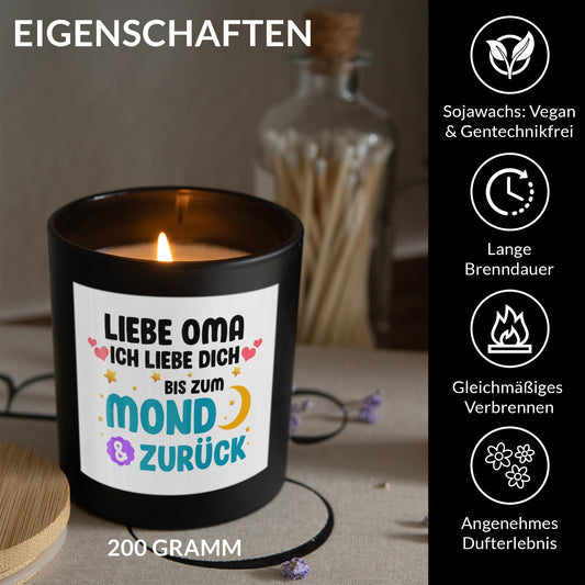 22Feels® Oma Geschenk HANDGEMACHTE Sojawachs Duft-Kerze im Glas (ZITRUS, VEGAN)-Spruchkerzen B1K1-22Feels