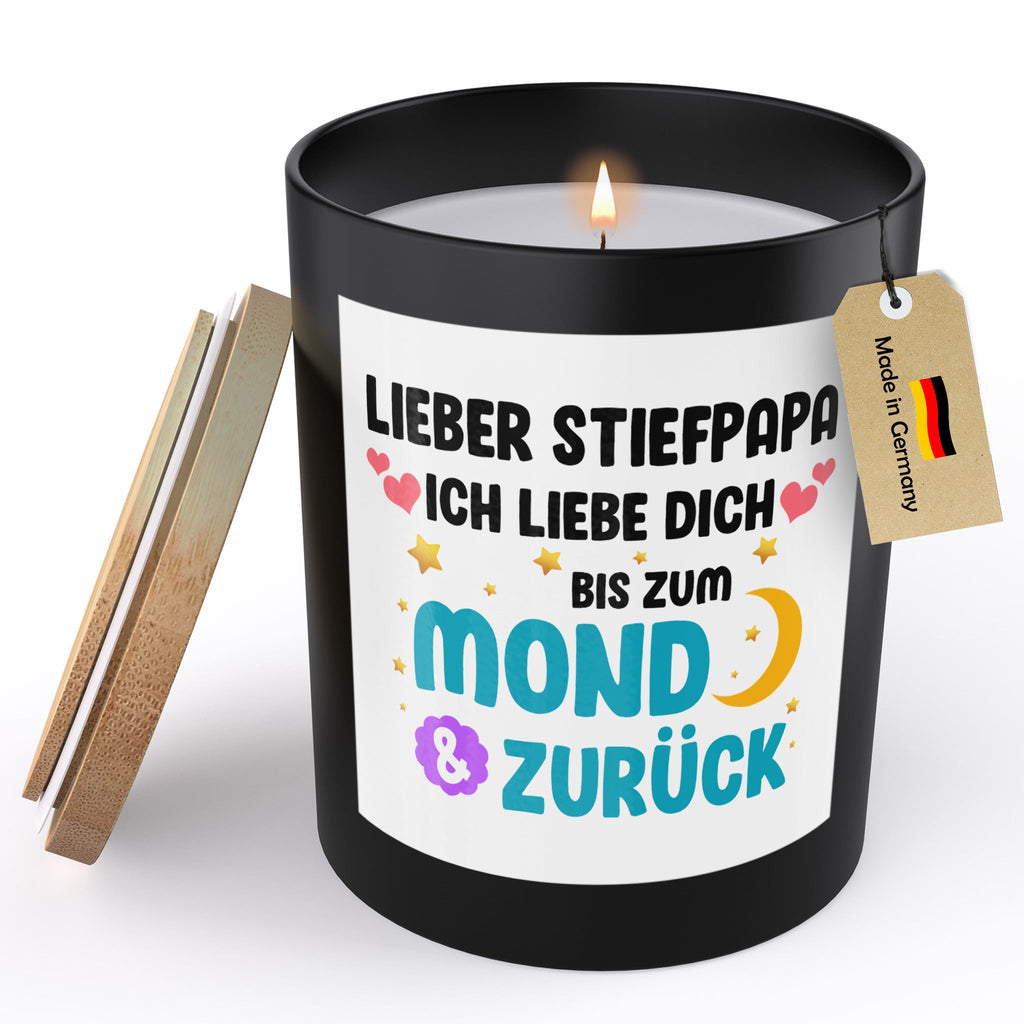 22Feels® Stiefpapa Geschenk HANDGEMACHTE Sojawachs Duft-Kerze im Glas (ZITRUS, VEGAN)-Spruchkerzen B1K1-22Feels