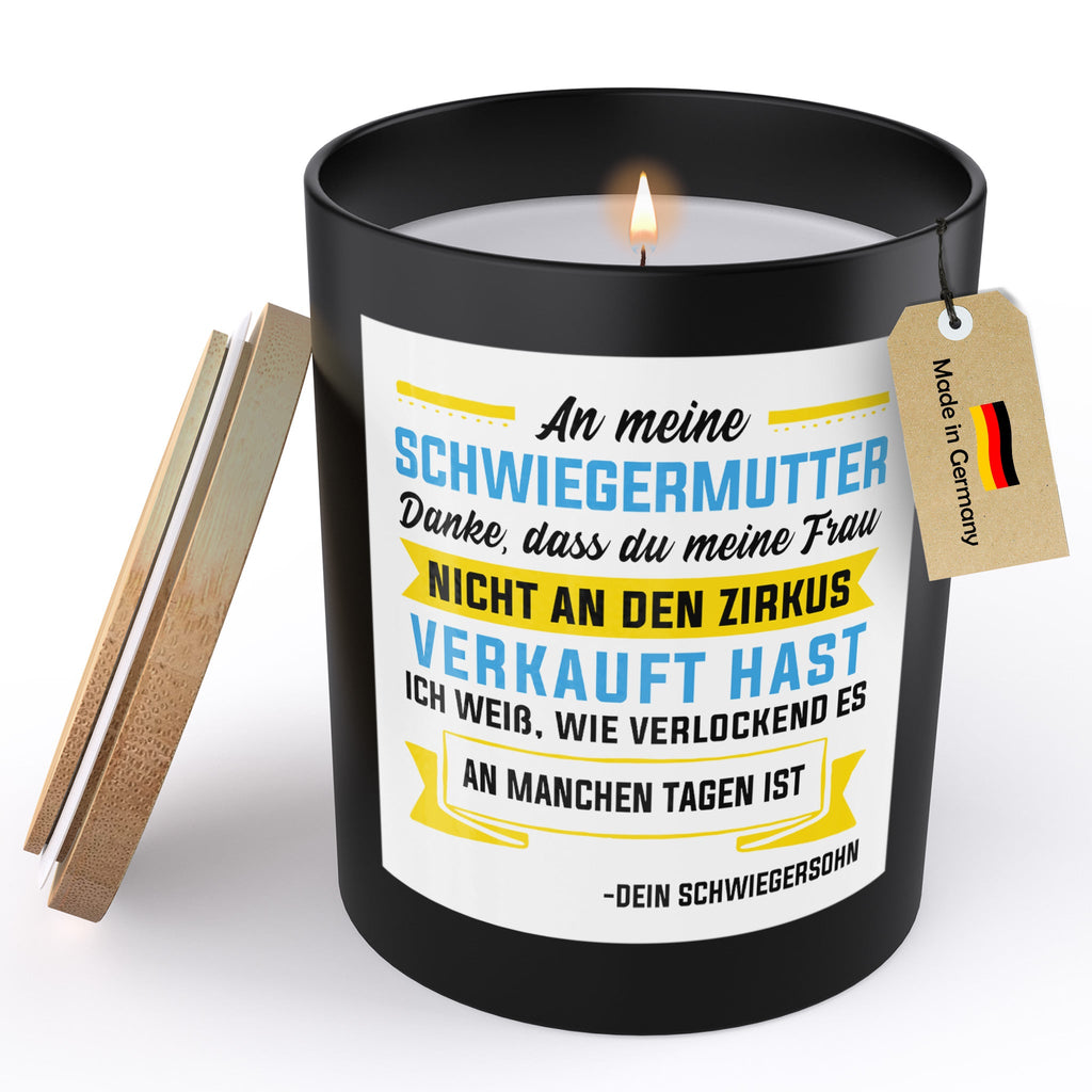 22Feels® Schwiegermama Geschenk HANDGEMACHTE Sojawachs Duft-Kerze im Glas (ZITRUS, VEGAN)-Spruchkerzen B1K1-22Feels