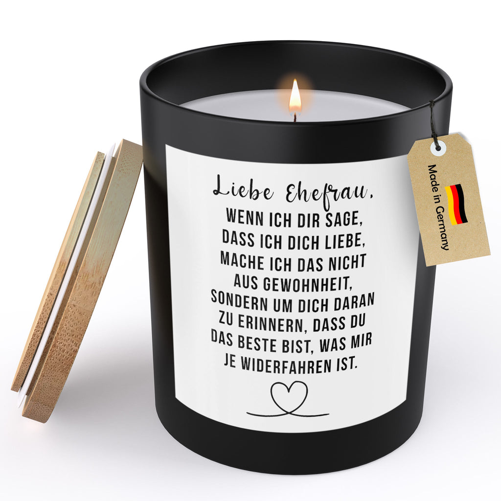 22Feels® Ehefrau Hochzeitstag Geschenk HANDGEMACHTE Sojawachs Duft-Kerze im Glas (ZITRUS, VEGAN)-Spruchkerzen B1K1-22Feels