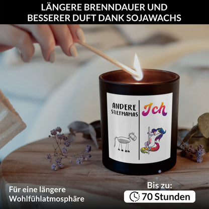 22Feels® Stiefmama Geschenk HANDGEMACHTE Sojawachs Duft-Kerze im Glas (ZITRUS, VEGAN)-Spruchkerzen B1K1-22Feels