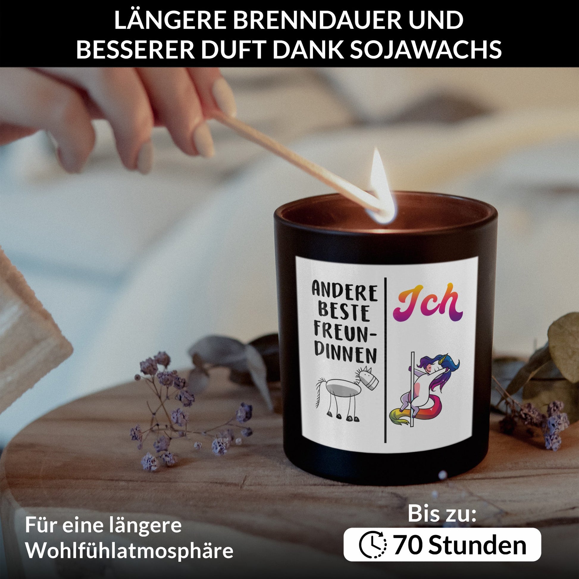 22Feels® Beste Freundin Geschenk HANDGEMACHTE Sojawachs Duft-Kerze im Glas (ZITRUS, VEGAN)-Spruchkerzen B1K1-22Feels