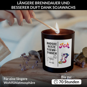 22Feels® Beste Freundin Geschenk HANDGEMACHTE Sojawachs Duft-Kerze im Glas (ZITRUS, VEGAN)-Spruchkerzen B1K1-22Feels