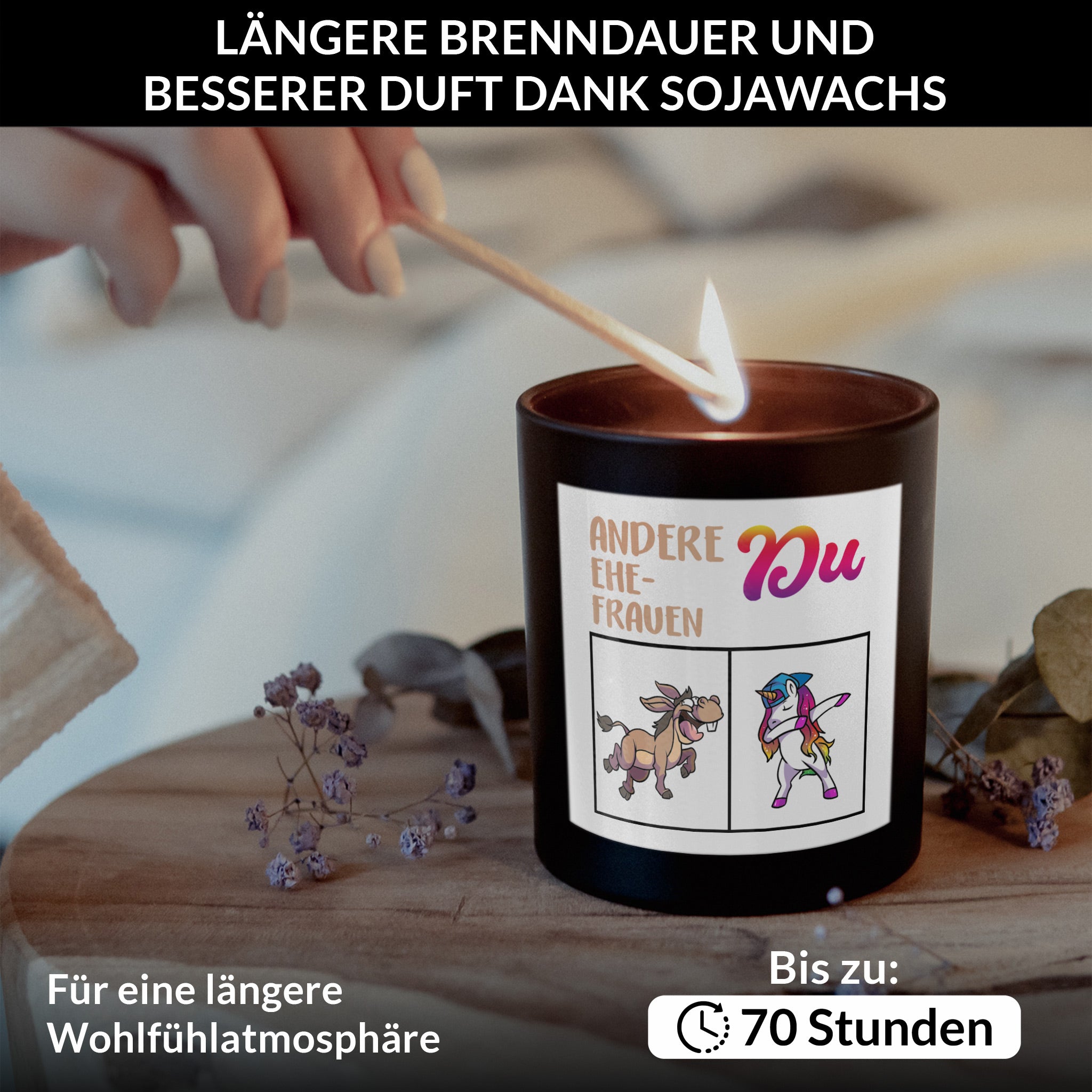 22Feels® Ehefrau Hochzeitstag Geschenk HANDGEMACHTE Sojawachs Duft-Kerze im Glas (ZITRUS, VEGAN)-Spruchkerzen B1K1-22Feels