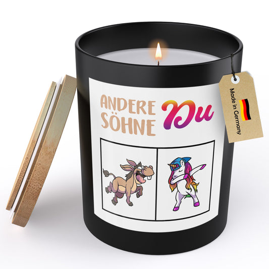 22Feels® Sohn Geschenk HANDGEMACHTE Sojawachs Duft-Kerze im Glas (ZITRUS, VEGAN)-Spruchkerzen B1K1-22Feels